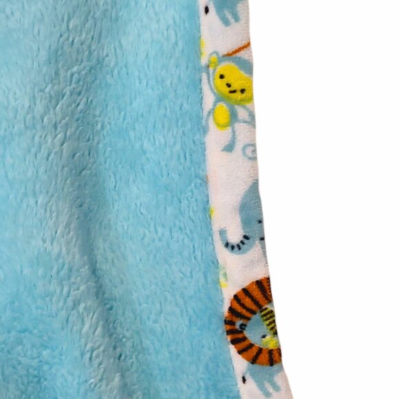 2022 Le Bebe Favorite Safari Lion Elephant Monkey Security Blanket 31" X 38" - Picture 4 of 5